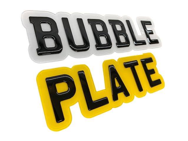 Bubble Plates number plate