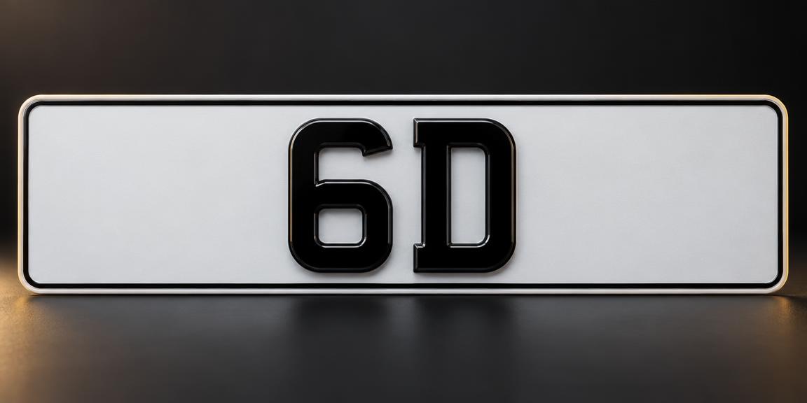6D number plate made by LLA Plates